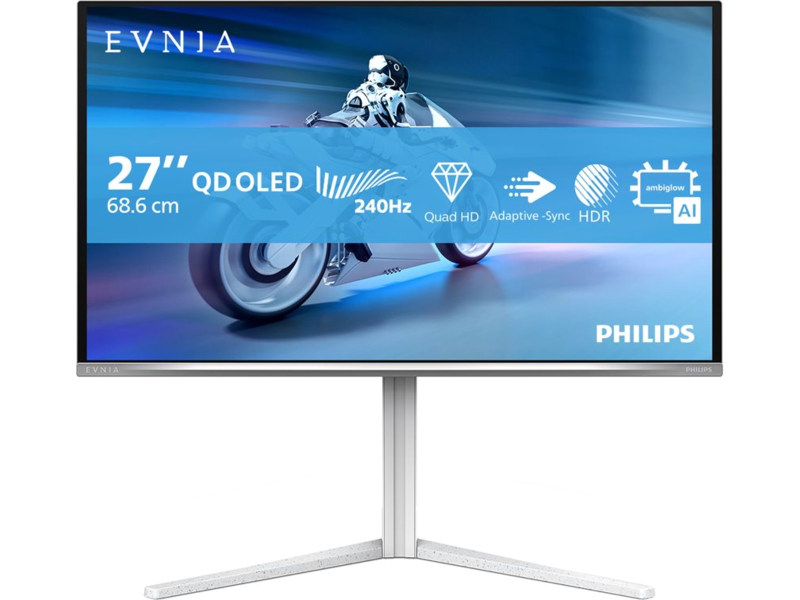 Philips 27" gamingskjerm 27M2N6501L/00 2560x1440 QD-OLED, 240hz, 0.03ms, 1.5M:1, HDR400, 2xHDMI/DP
