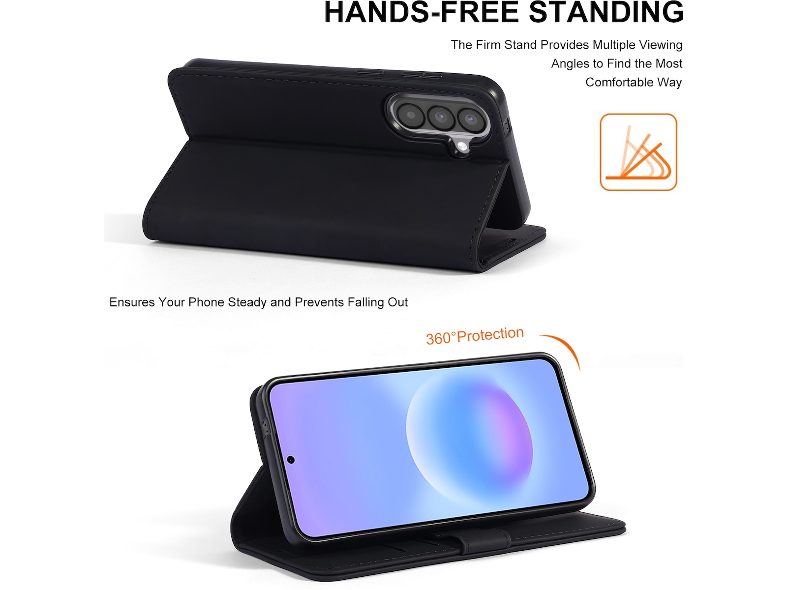iiglo Galaxy A57 Lommebokdeksel (sort) Mobildeksel