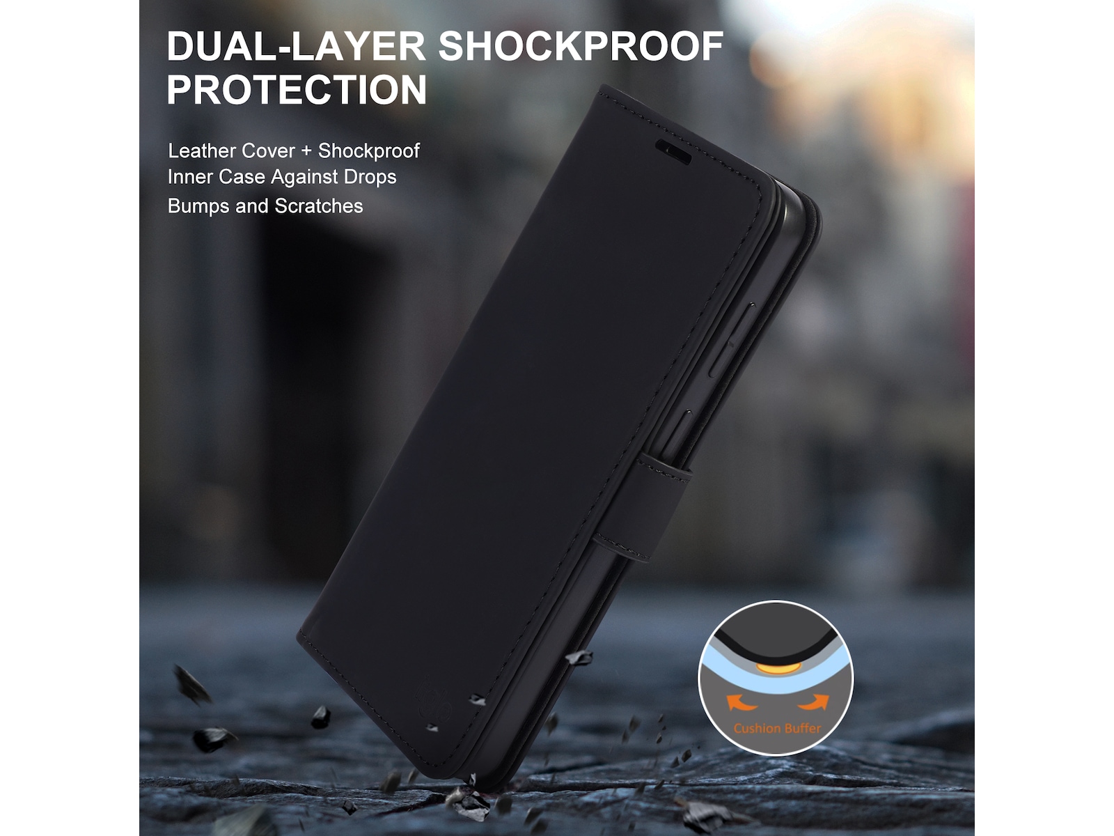 iiglo Galaxy A57 Lommebokdeksel (sort) Mobildeksel