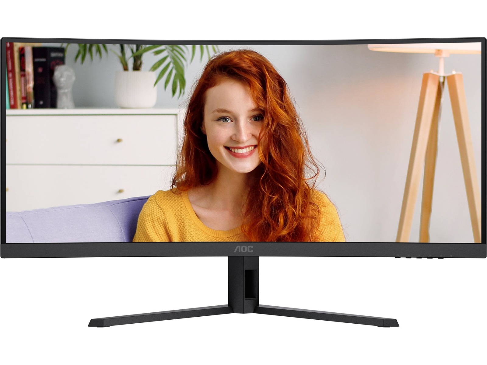 AOC 34" curved skjerm CU34B3E 3440x1440 VA, 120hz, 1ms*, 3500:1, HDR, HDMI/DP