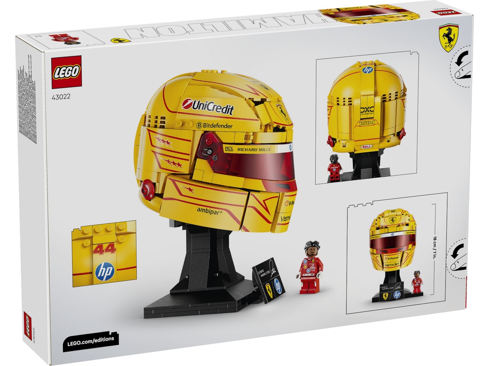 LEGO Editions Formula 1 Scuderia Ferrari HP Lewis Hamilton hjelm 43022 LEGO