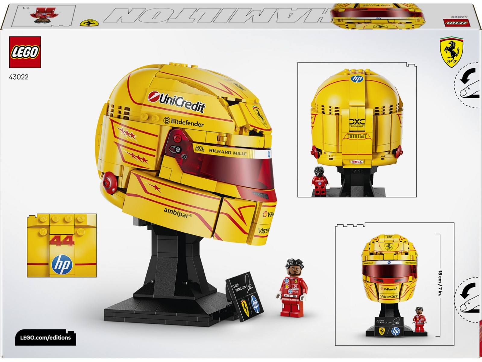 LEGO Editions Formula 1 Scuderia Ferrari HP Lewis Hamilton hjelm 43022 LEGO