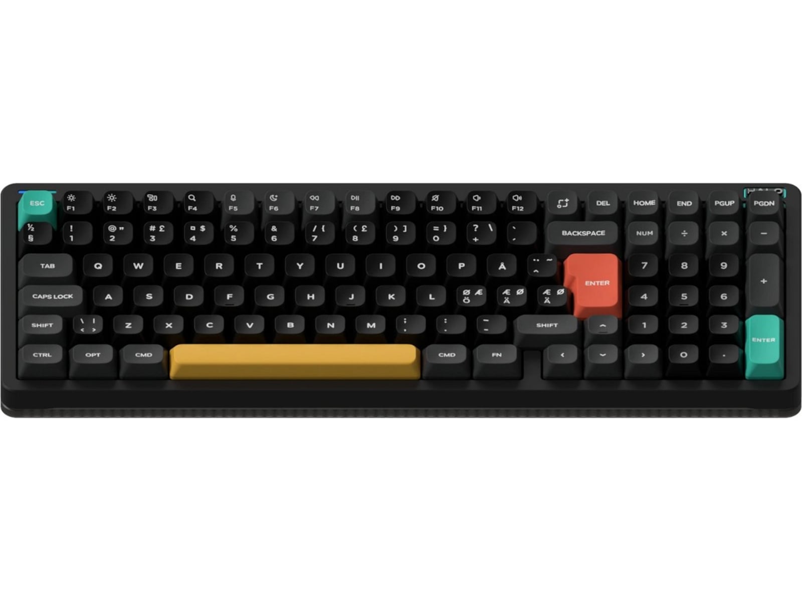 NuPhy Halo96 V2 trådløst gaming tastatur (Obsidian black/lemon) Gamingtastatur