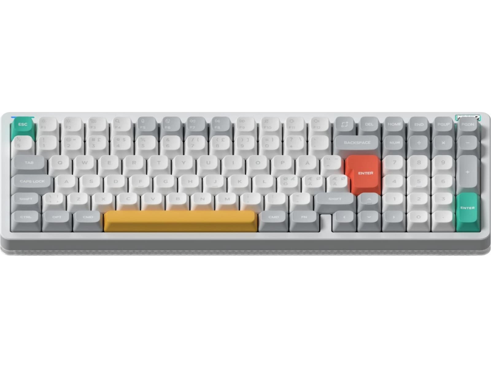 NuPhy Halo96 V2 trådløst gaming tastatur (Ionic white/Raspberry) Gamingtastatur