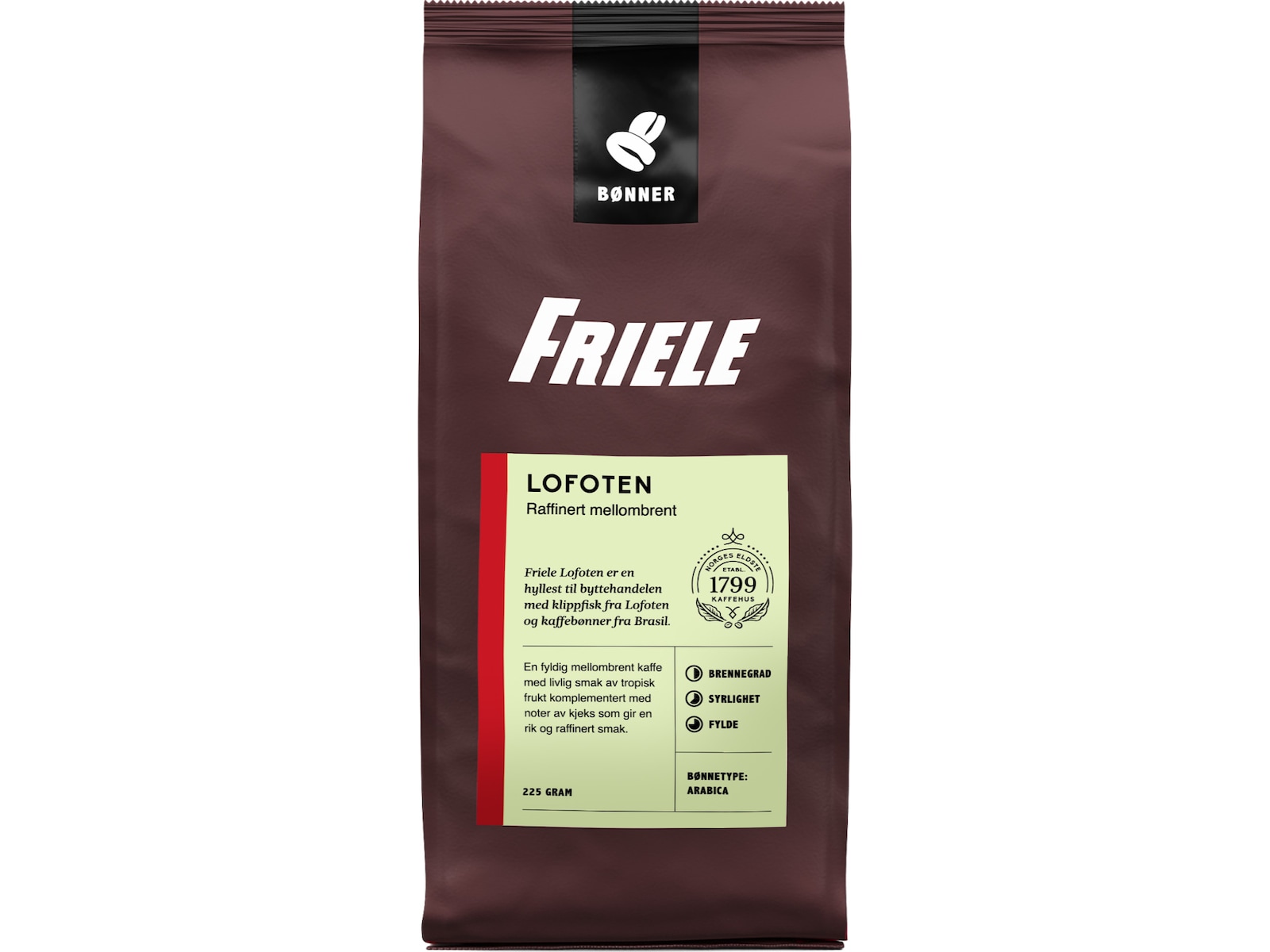 Friele Lofoten Mellombrent 225g Kaffebønner
