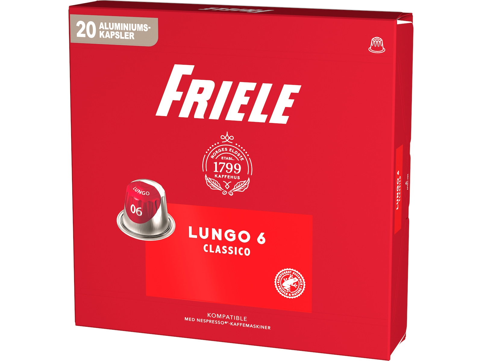 Friele Lungo Classico 6 20-pakning Kaffekapsler