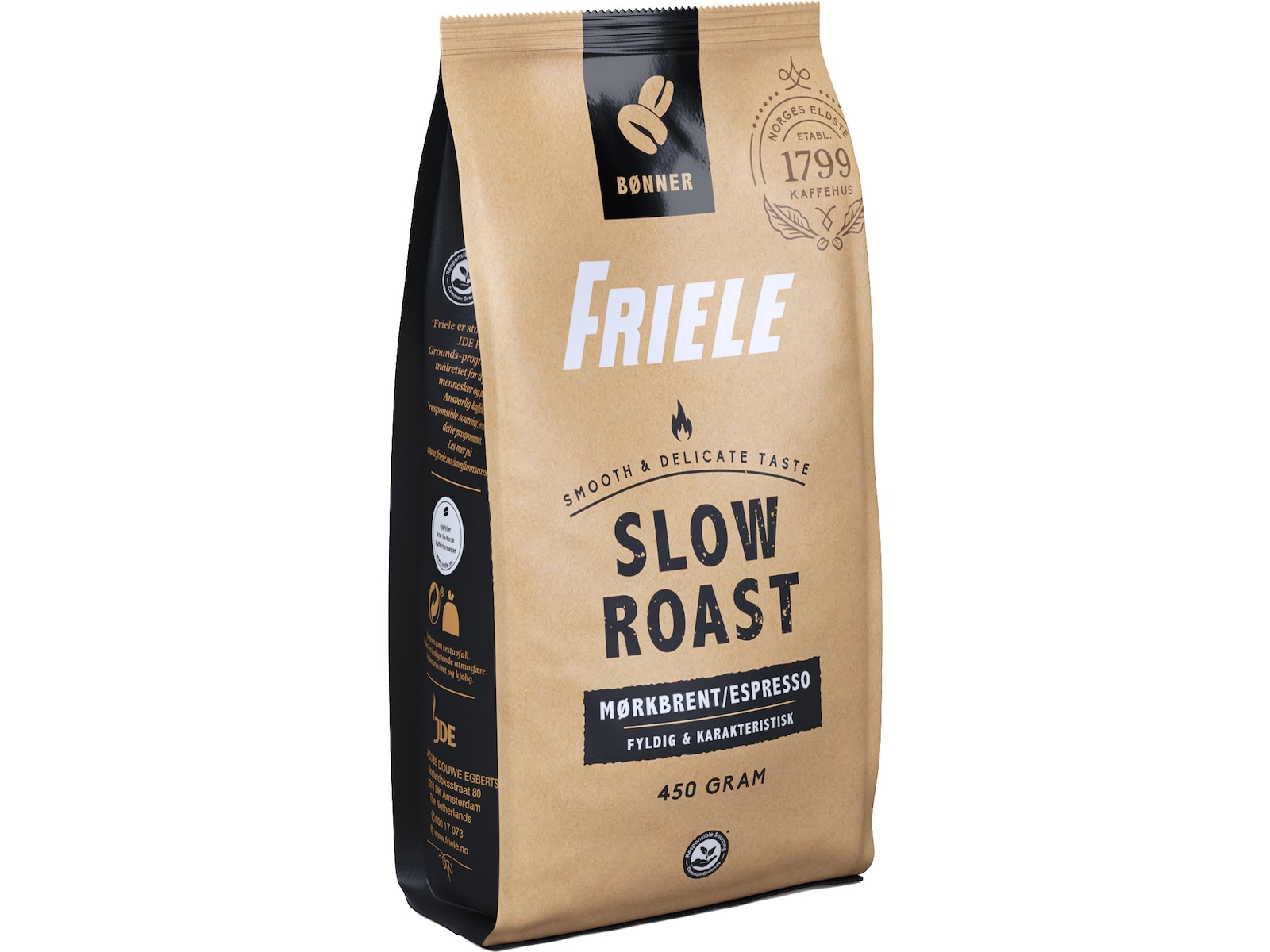 Friele Slow Roast Mørkbrent/Espresso 450g Kaffebønner
