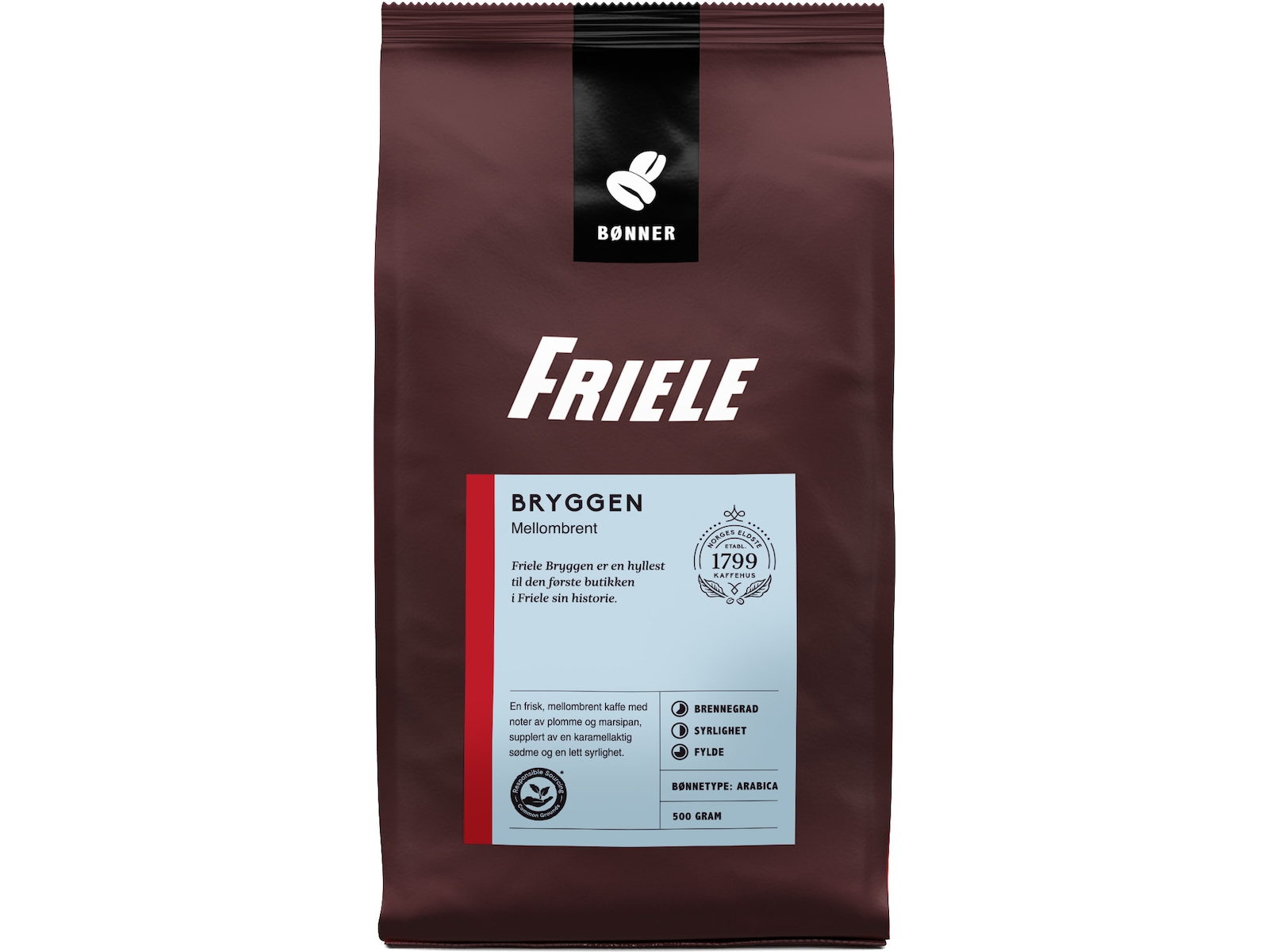 Friele Bryggen Mellombrent 500g Kaffebønner