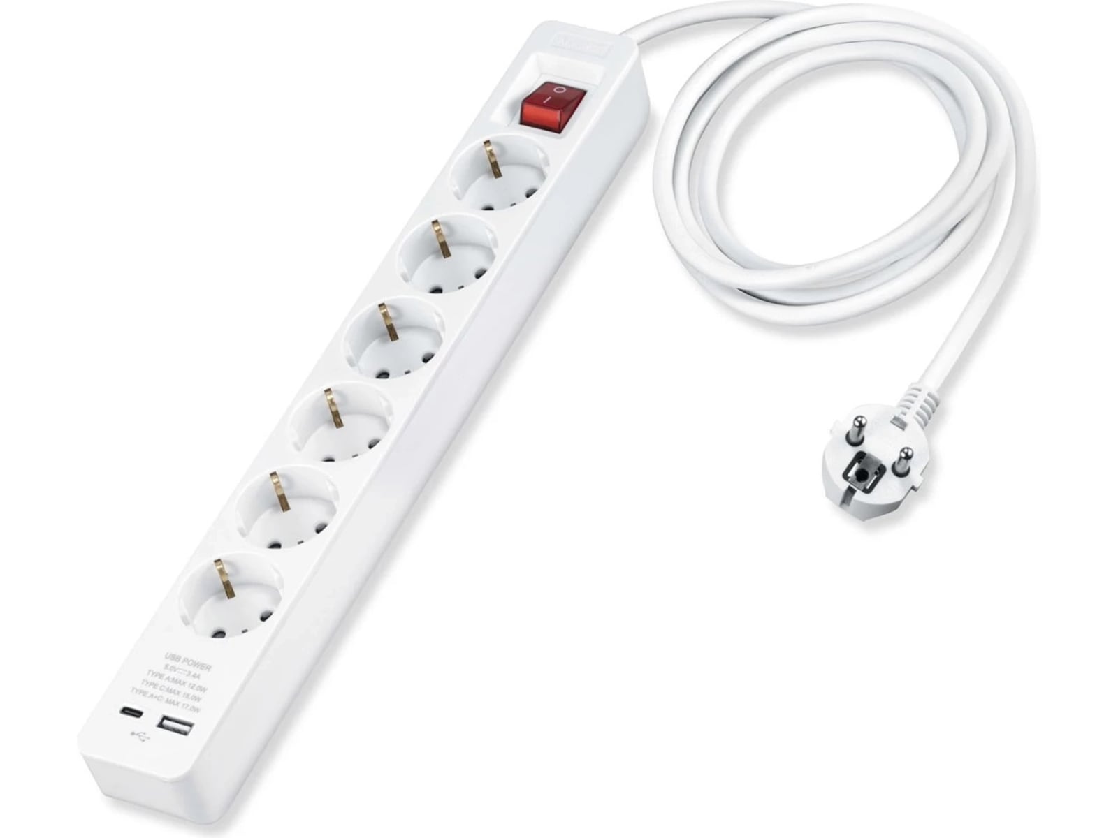 Andersson PWS-C2000 strømforgrener 6-veis 3m 2-pack Skjøtekabel & forgrener