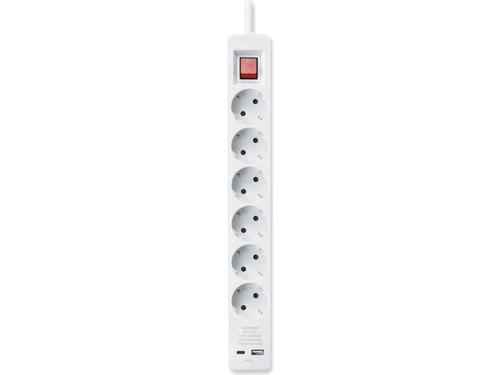 Andersson PWS-C2000 strømforgrener 6-veis 3m 2-pack Skjøtekabel & forgrener