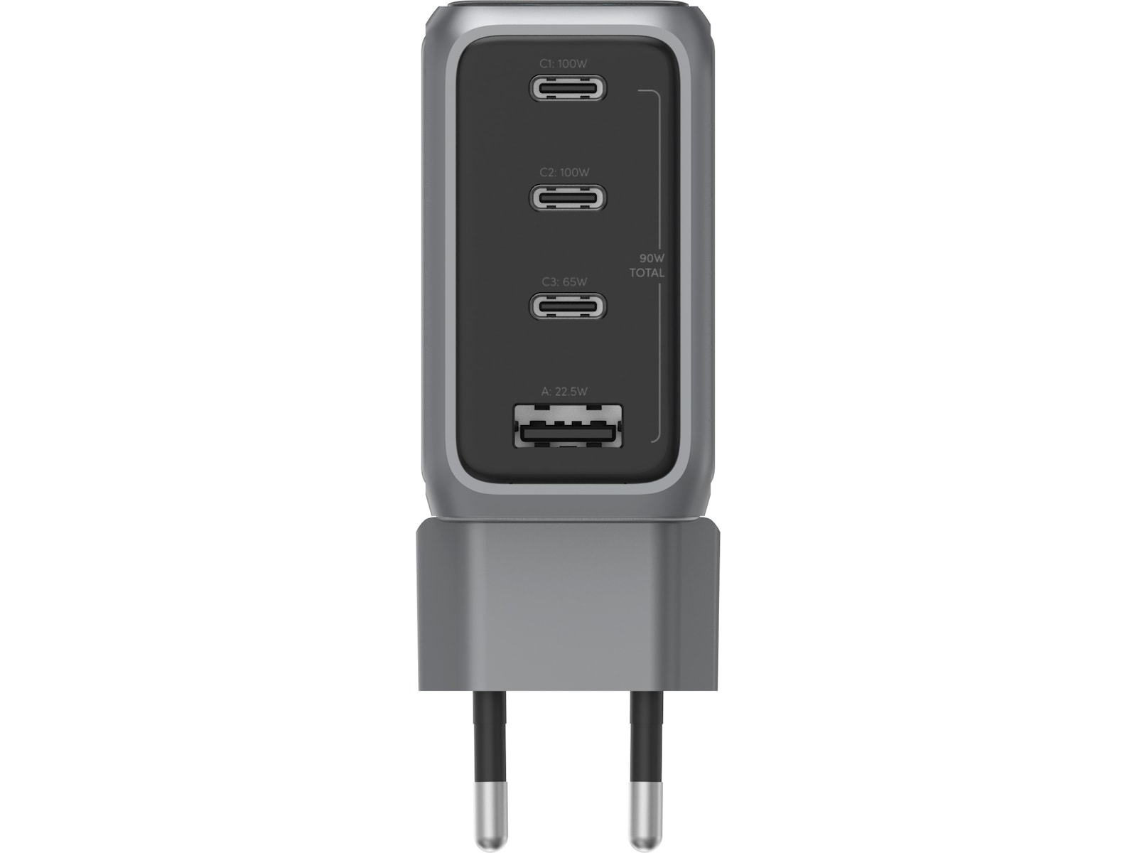 Andersson D1004C 100W GaN veggladere (grå) Mobilladere