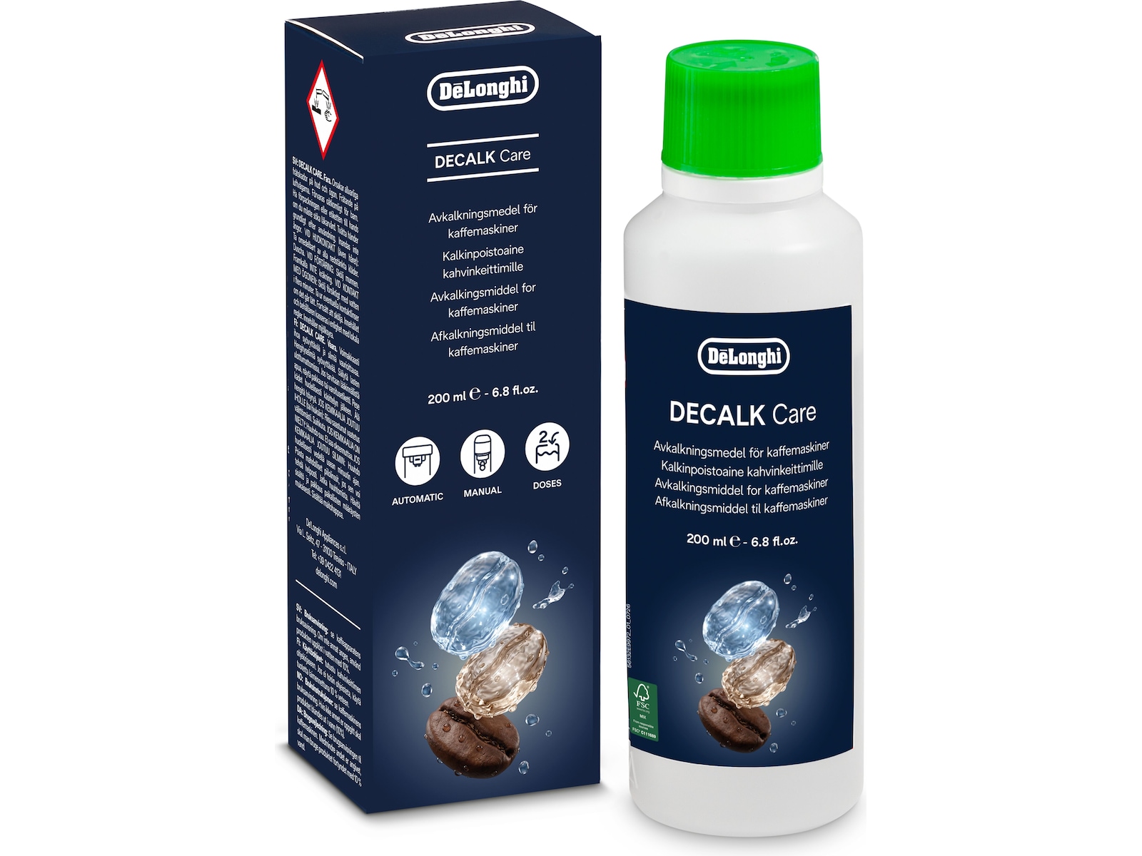 DeLonghi 200 ml DLSC202 avkalkningsmiddel Tilbehør til kaffemaskiner