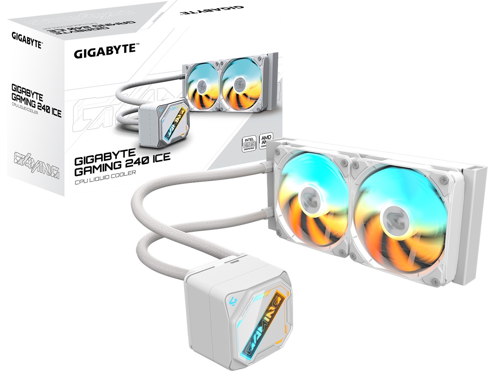 Gigabyte Gaming 240 Ice ARGB kjøler (hvit) CPU - Vannkjøling