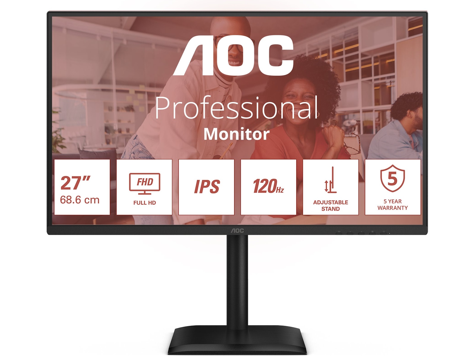 AOC 27" skjerm 27E4U 1920x1080 IPS, 120hz, 4ms, 1000:1, HDMI/DP