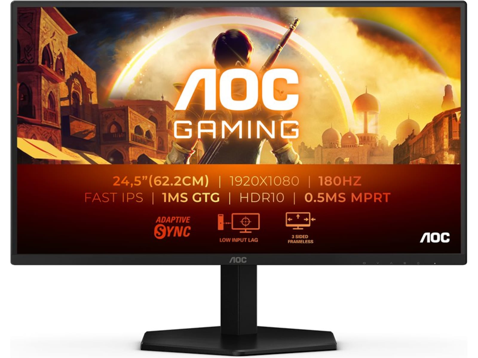 AOC 25" gamingskjerm 25G42E 1920x1080 IPS, 180hz, 0,5ms, 1000:1, HDMI/DP