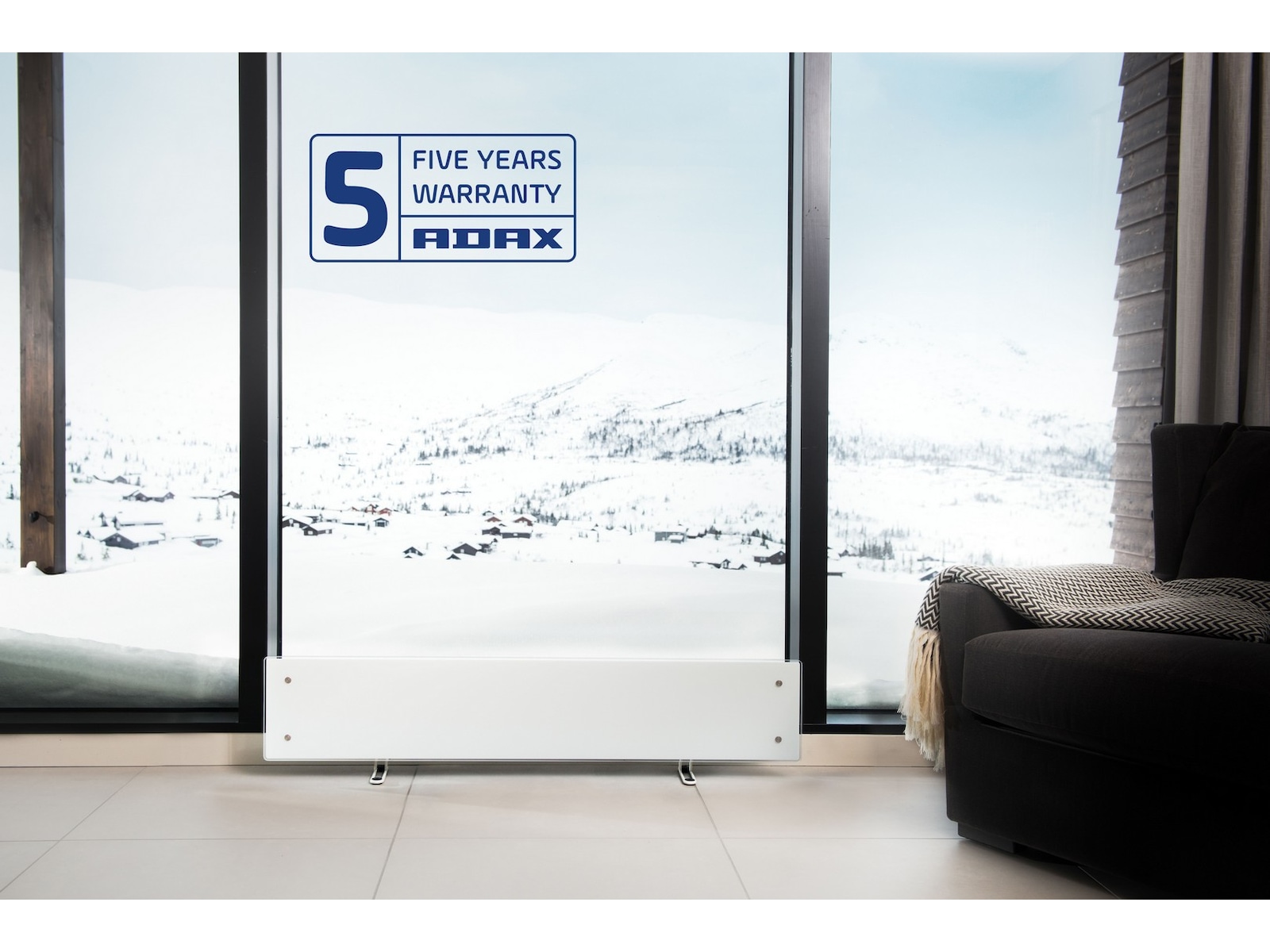 Adax Clea L WiFi panelovn glass lav 600W (hvit) -B-Grade Demo hjem & fritid