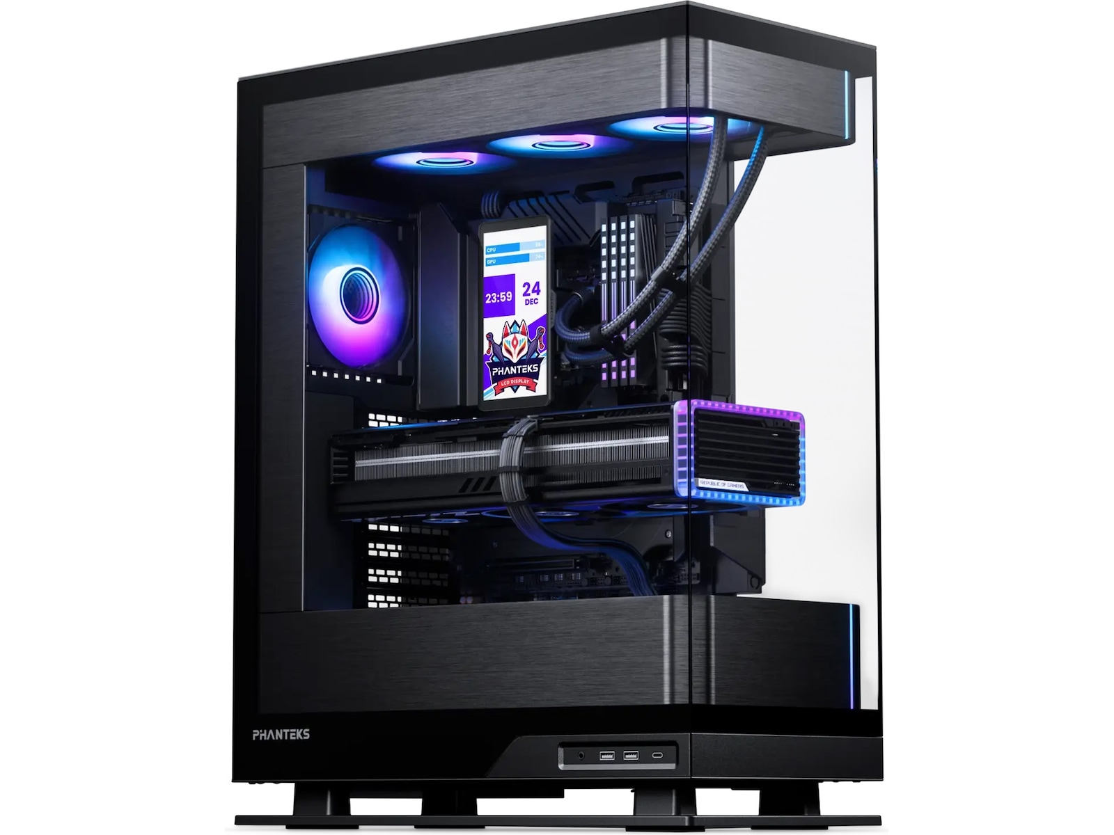 Phanteks Glacier One 36025 LCD Kjøler (sort) CPU - Vannkjøling