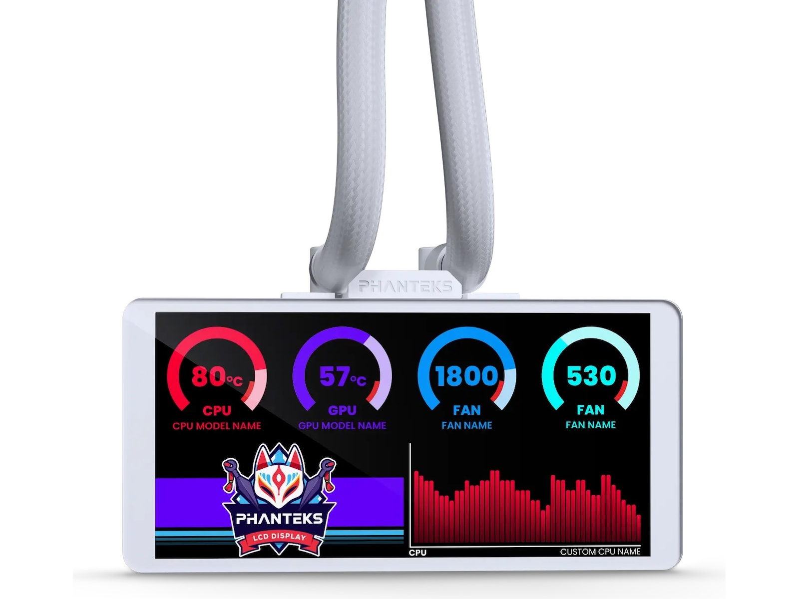 Phanteks Glacier One 36025 LCD Kjøler (hvit) CPU - Vannkjøling