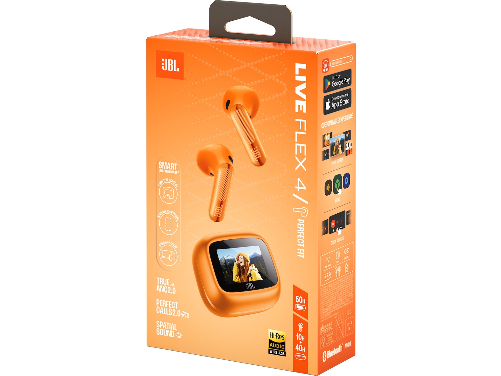 JBL LIVE FLEX 4 - Trådløse ørepropper med ANC (orange) Ørepropper