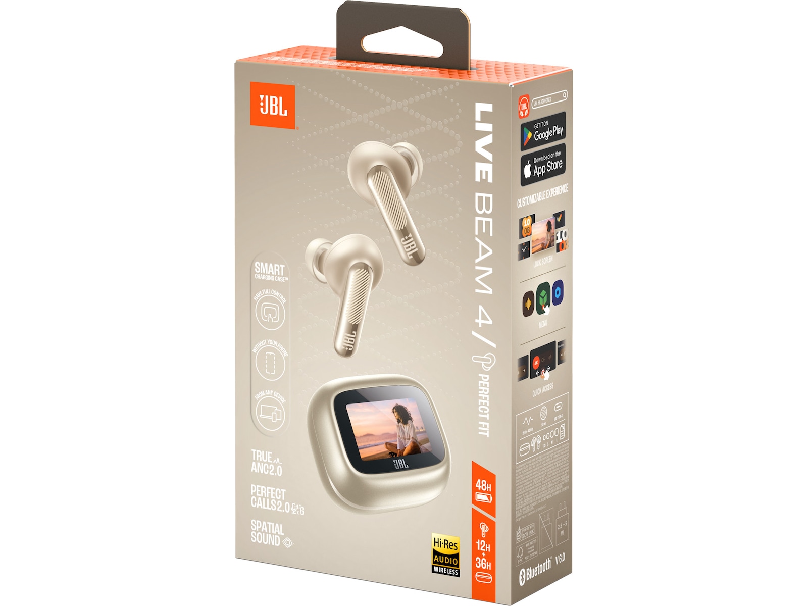 JBL Live Beam 4 trådløse ørepropper (champagne) Ørepropper