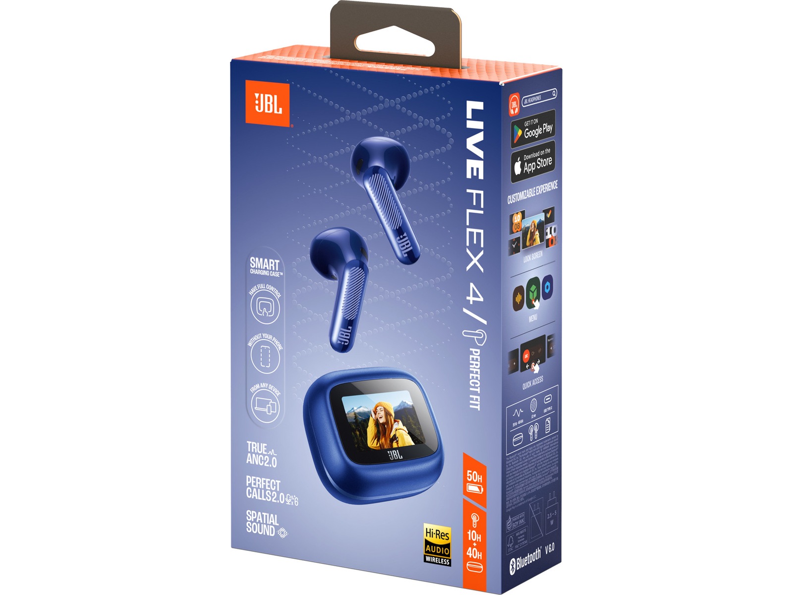 JBL LIVE FLEX 4 - Trådløse ørepropper med ANC (blå) Ørepropper