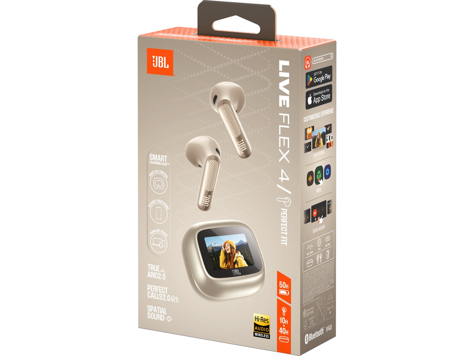JBL LIVE FLEX 4 trådløse ørepropper med ANC (sand) Ørepropper