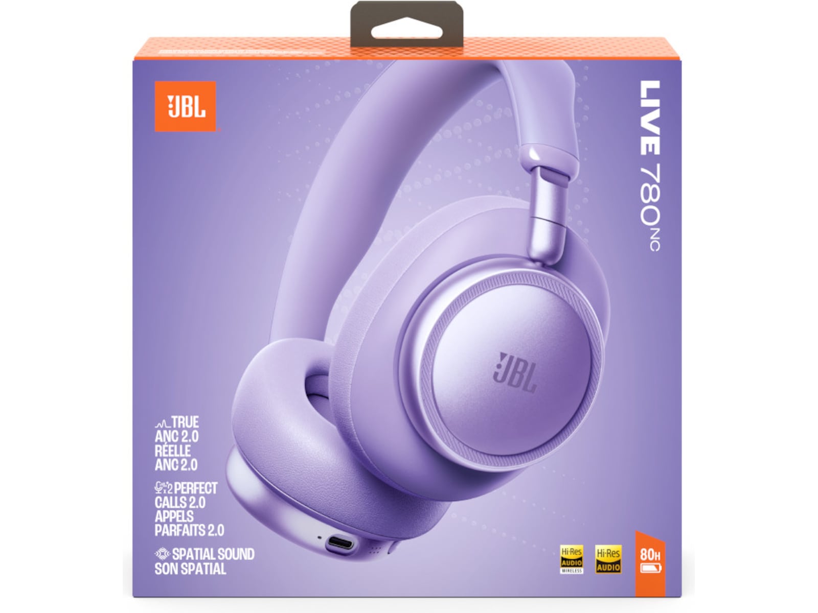 JBL LIVE 780NC Trådløse over-ear-hodetelefoner (lilla) Hodetelefoner