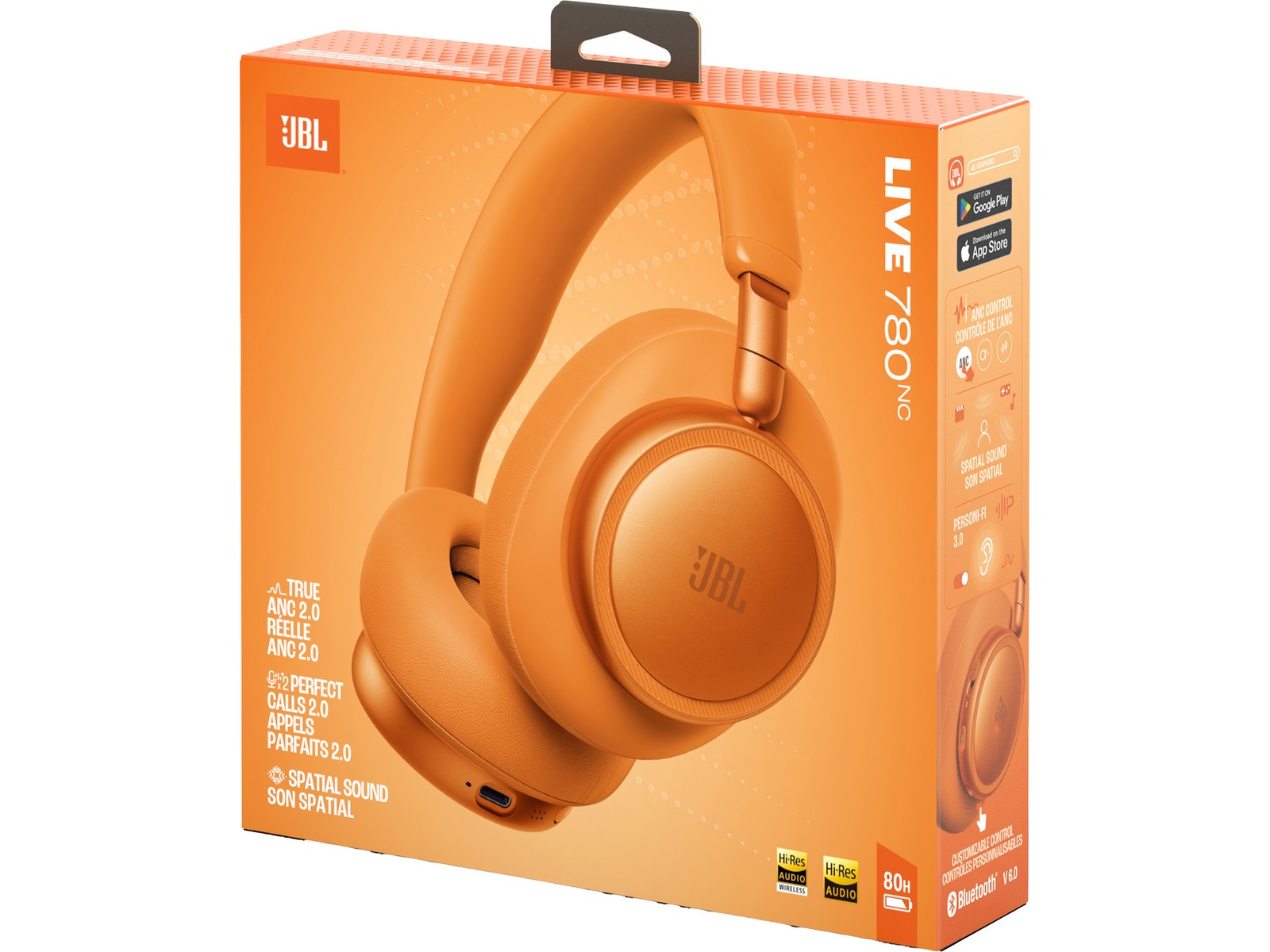 JBL LIVE 780NC Trådløse over-ear hodetelefoner (orange) Hodetelefoner