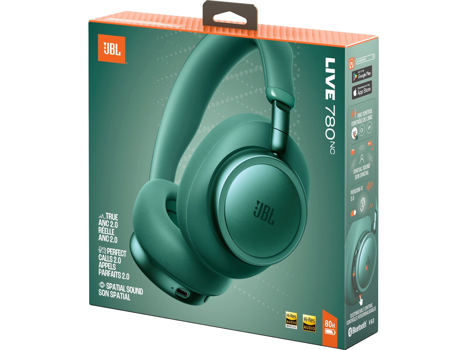 JBL LIVE 780NC Trådløse Over-Ear Hodetelefoner (grön) Hodetelefoner