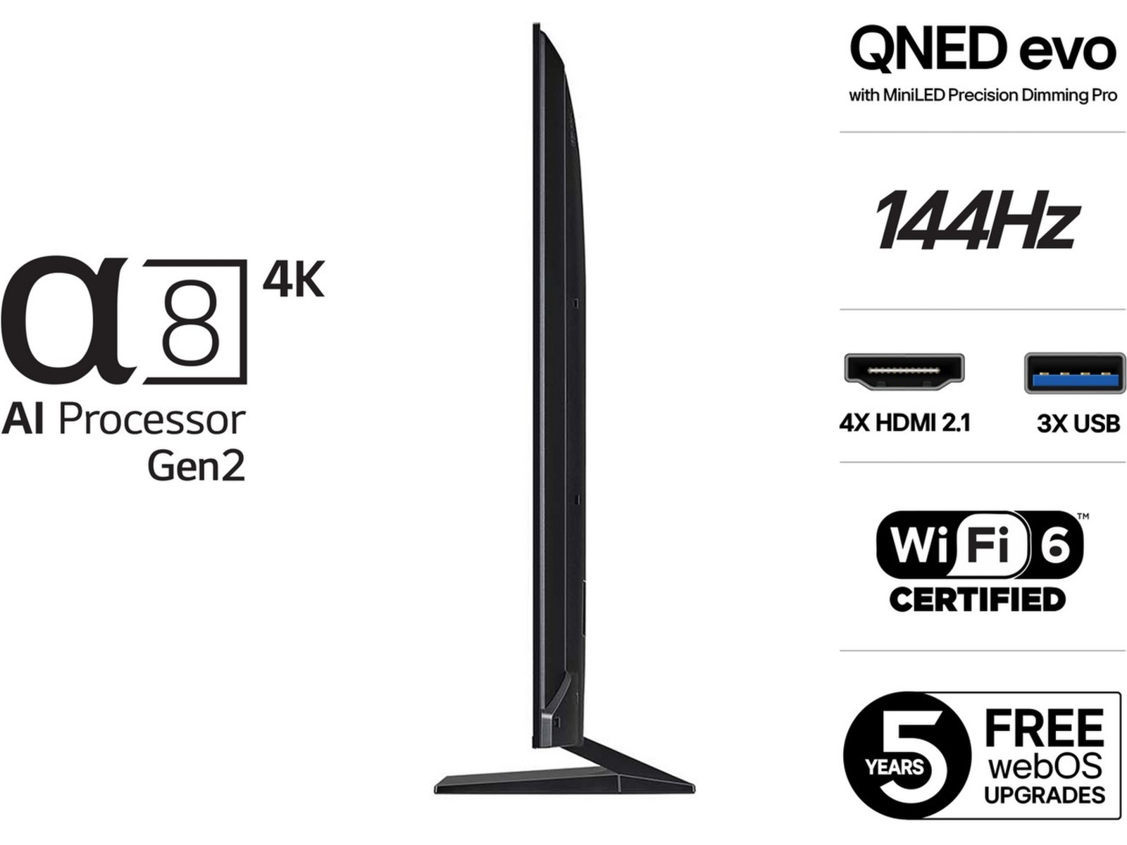 LG 55" QNED93 AI 4K QNED Smart TV (2025) -B-Grade Demo TV/projektor