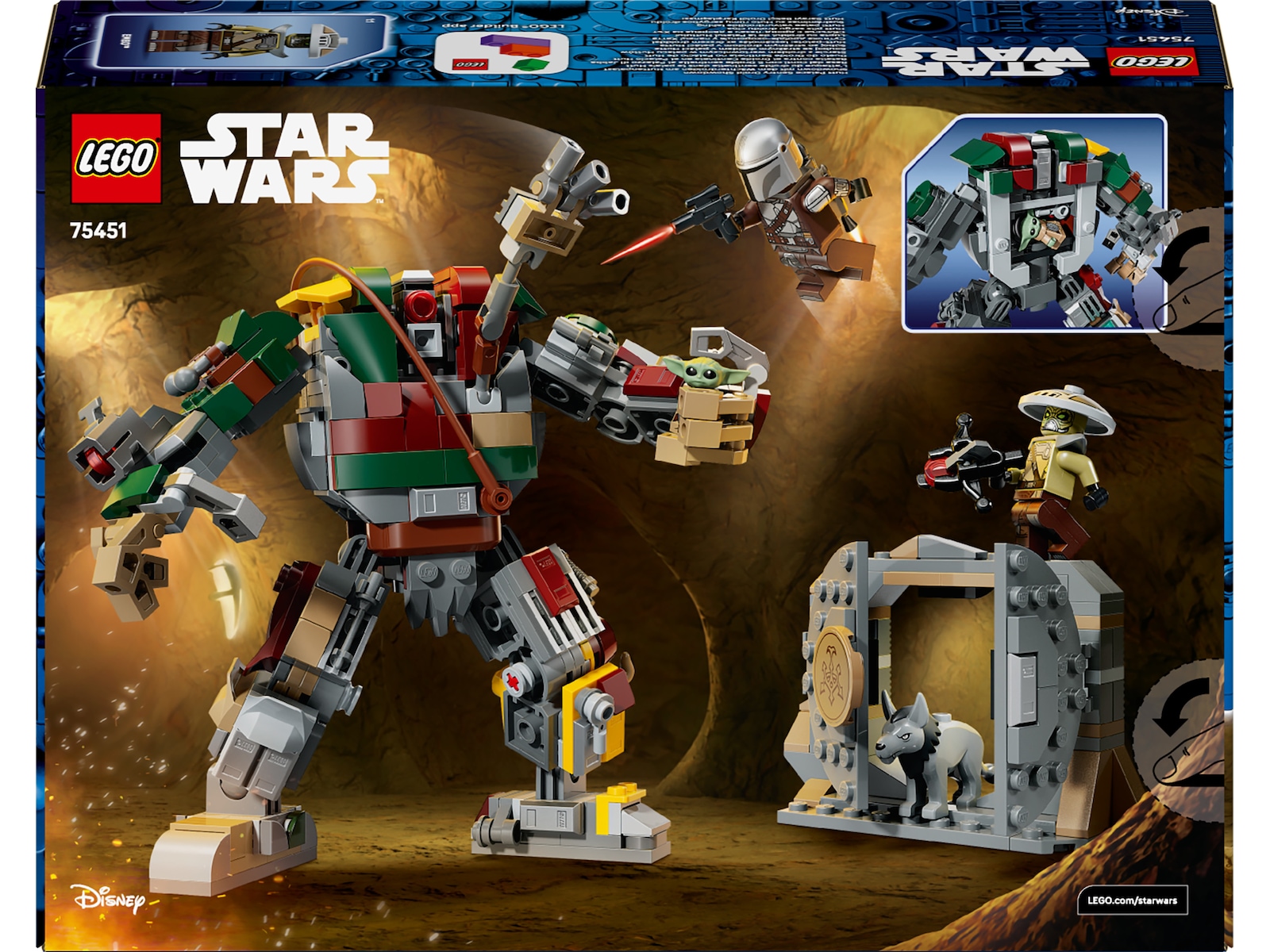 LEGO Star Wars Mandalorianeren og Grogu mot Huttpalassets Vaktdroide 75451 