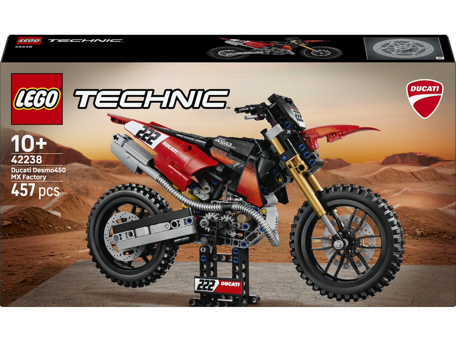 LEGO Technic Ducati Desmo450 MX Factory motorsykkel 42238 LEGO