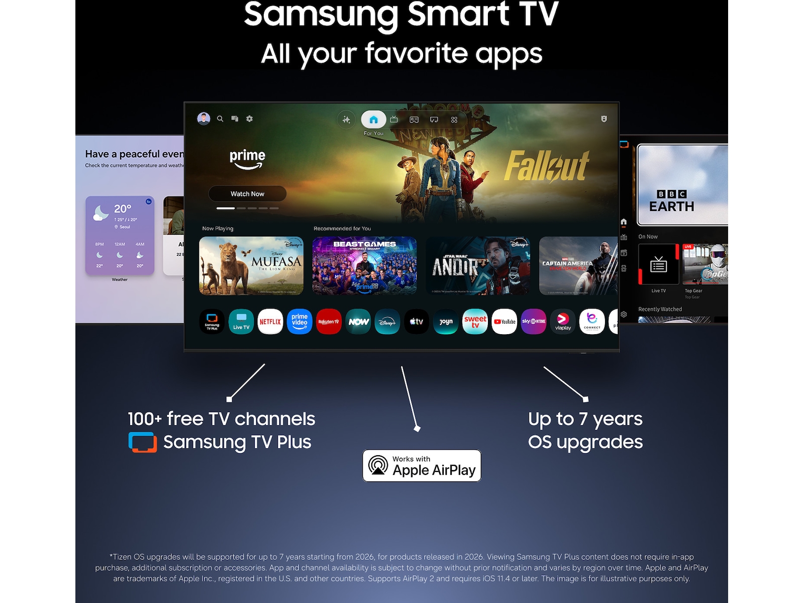 Samsung Crystal UHD 4K Smart TV U7005H 50 - 59 tommer TV