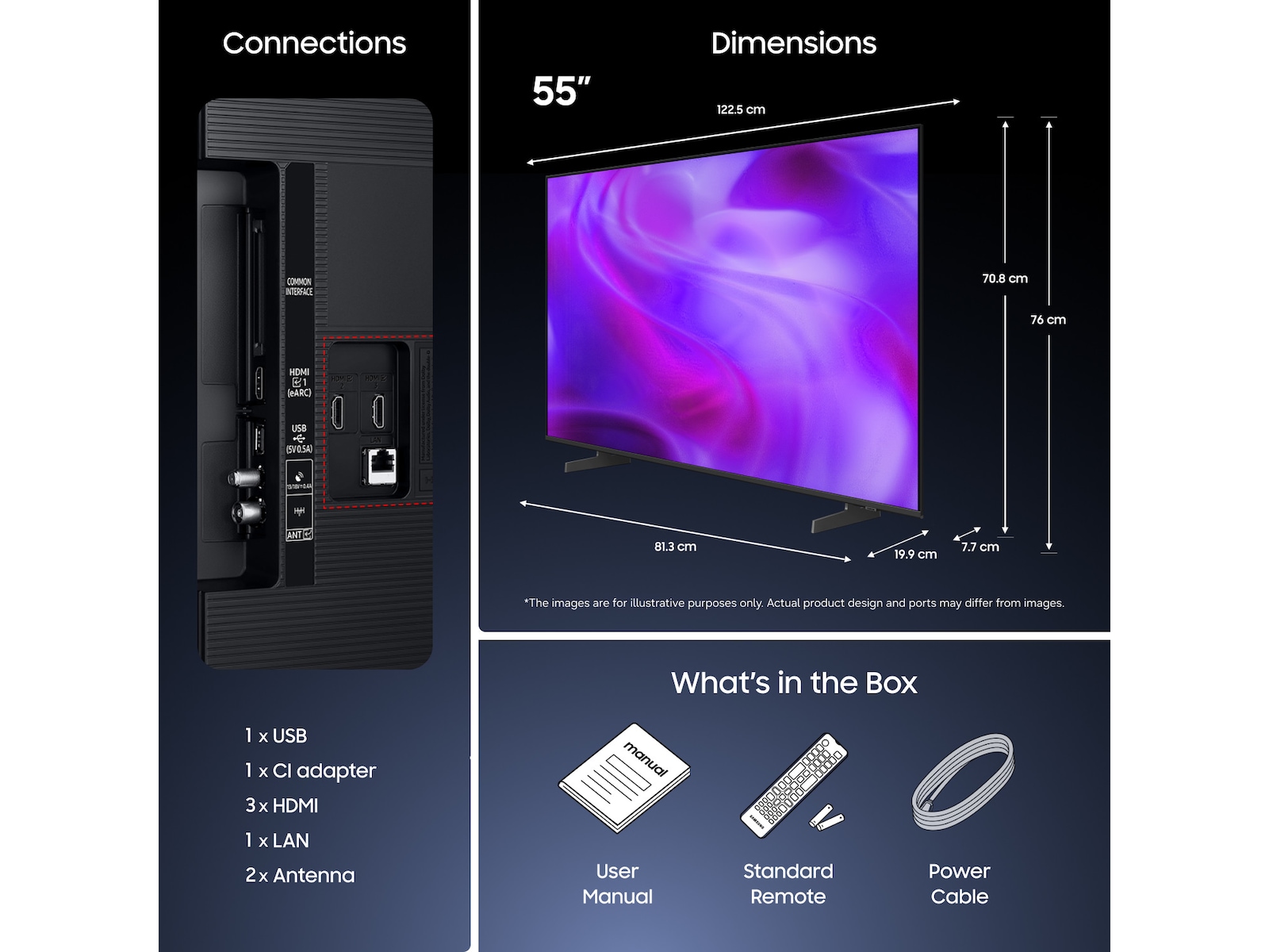 Samsung Crystal UHD 4K Smart TV U7005H 50 - 59 tommer TV