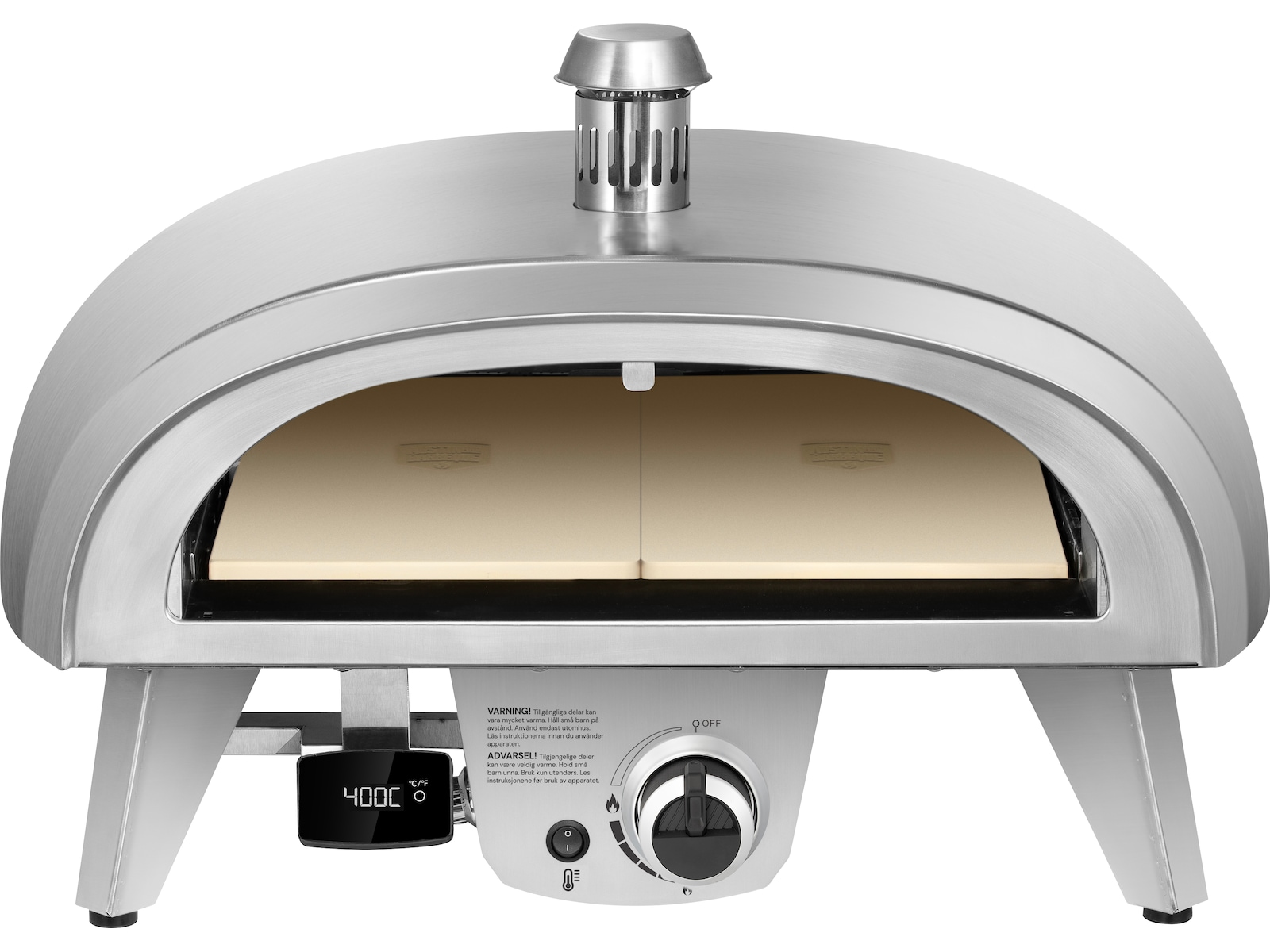 Gass pizzaovn 8kW 45cm rustfritt stål Pizzaovner