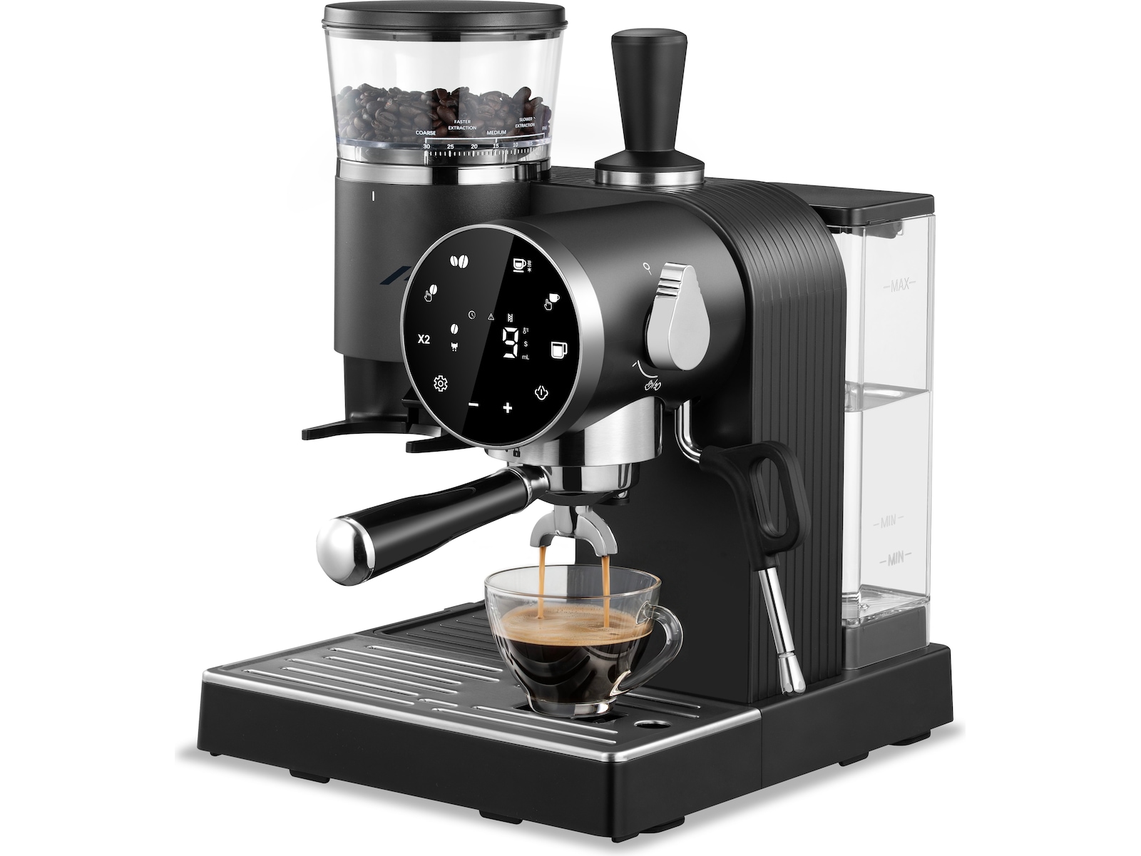 Loeffen LFEM7000 Espressomaskin med kvern og melkeskummer Melkeskummer