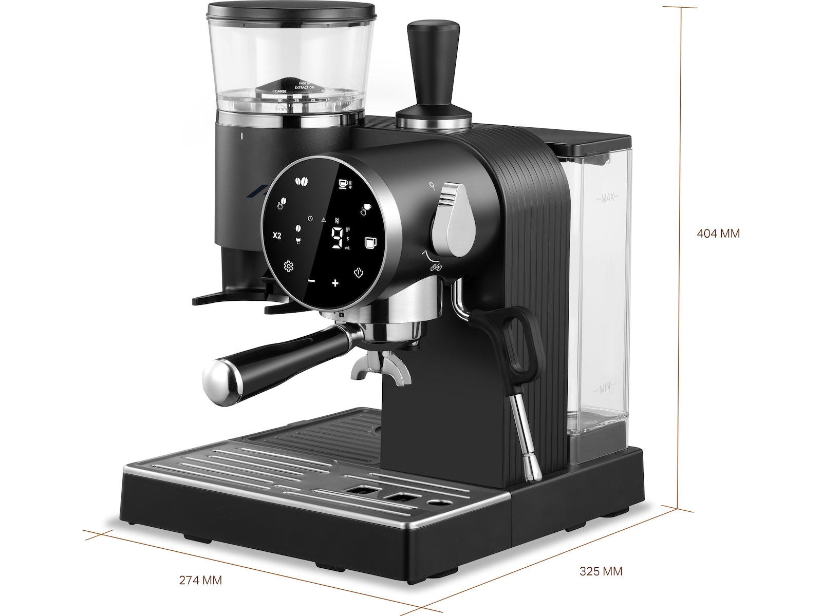 Loeffen LFEM7000 Espressomaskin med kvern og melkeskummer Melkeskummer
