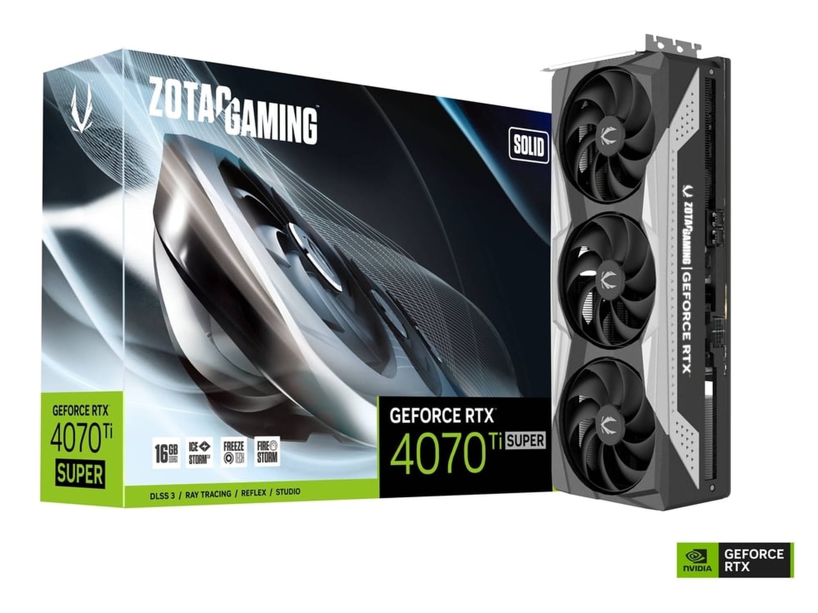 Zotac Gaming GeForce RTX 4070 Ti SUPER SOLID -B-Grade Demo skjermkort