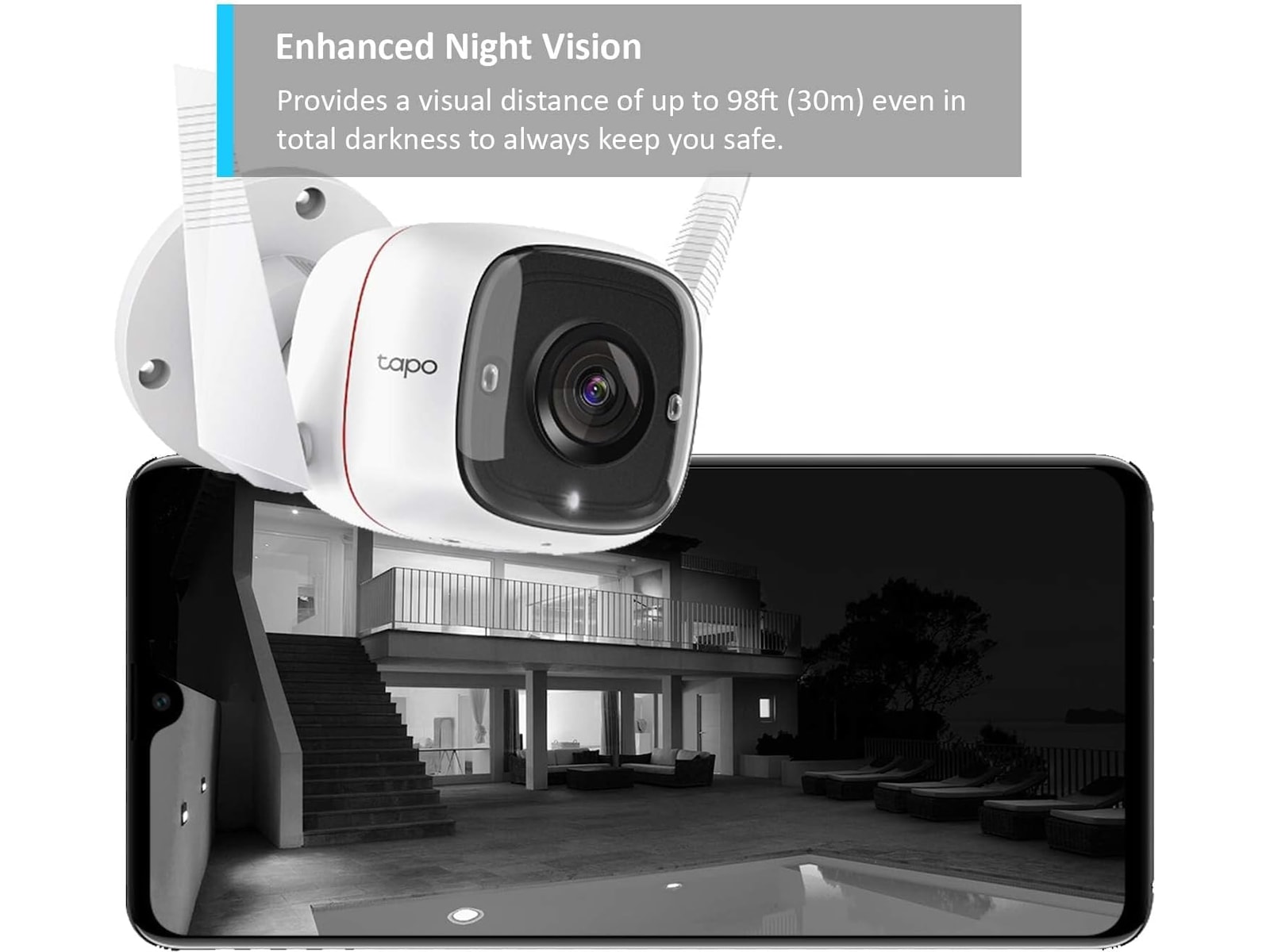 TP-Link Tapo C310 WiFi utendørs overvåkningskamera (hvit) - 2pk Overvåkningskameraer