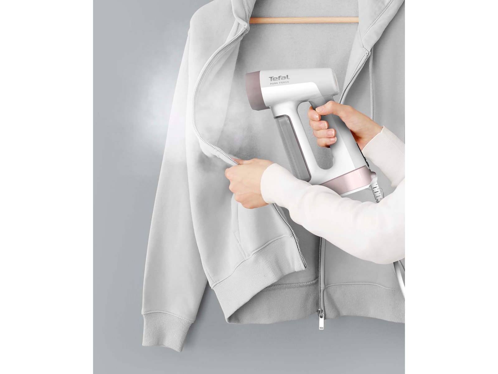 Tefal Pure Force 2in1 DT8720E0 1800 W (White & Pink) Steamer