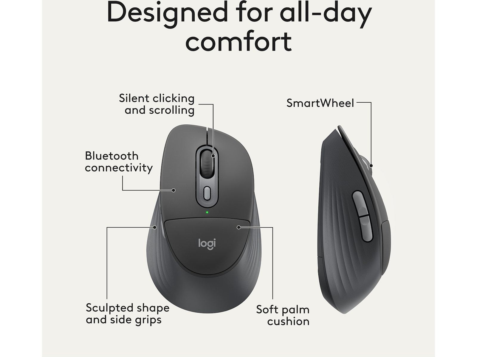 Logitech Signature Comfort M850 L trådløs mus (graphite) Mus