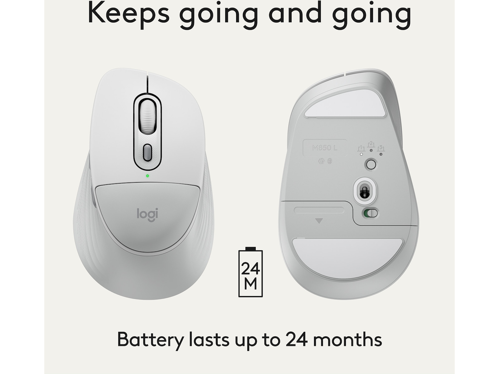 Logitech Signature Comfort M850 L trådløs mus (hvit) Mus