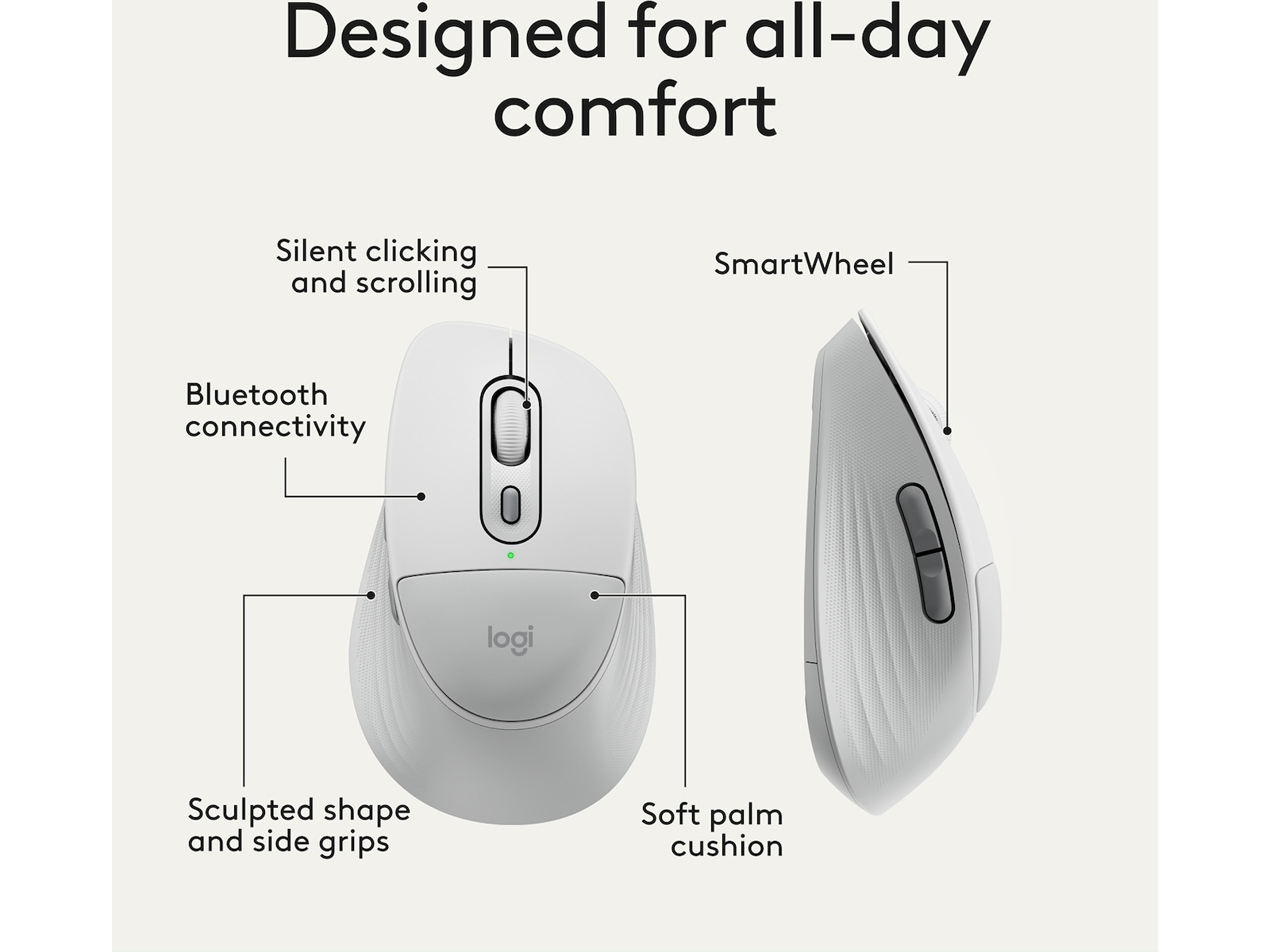 Logitech Signature Comfort M850 L trådløs mus (hvit) Mus