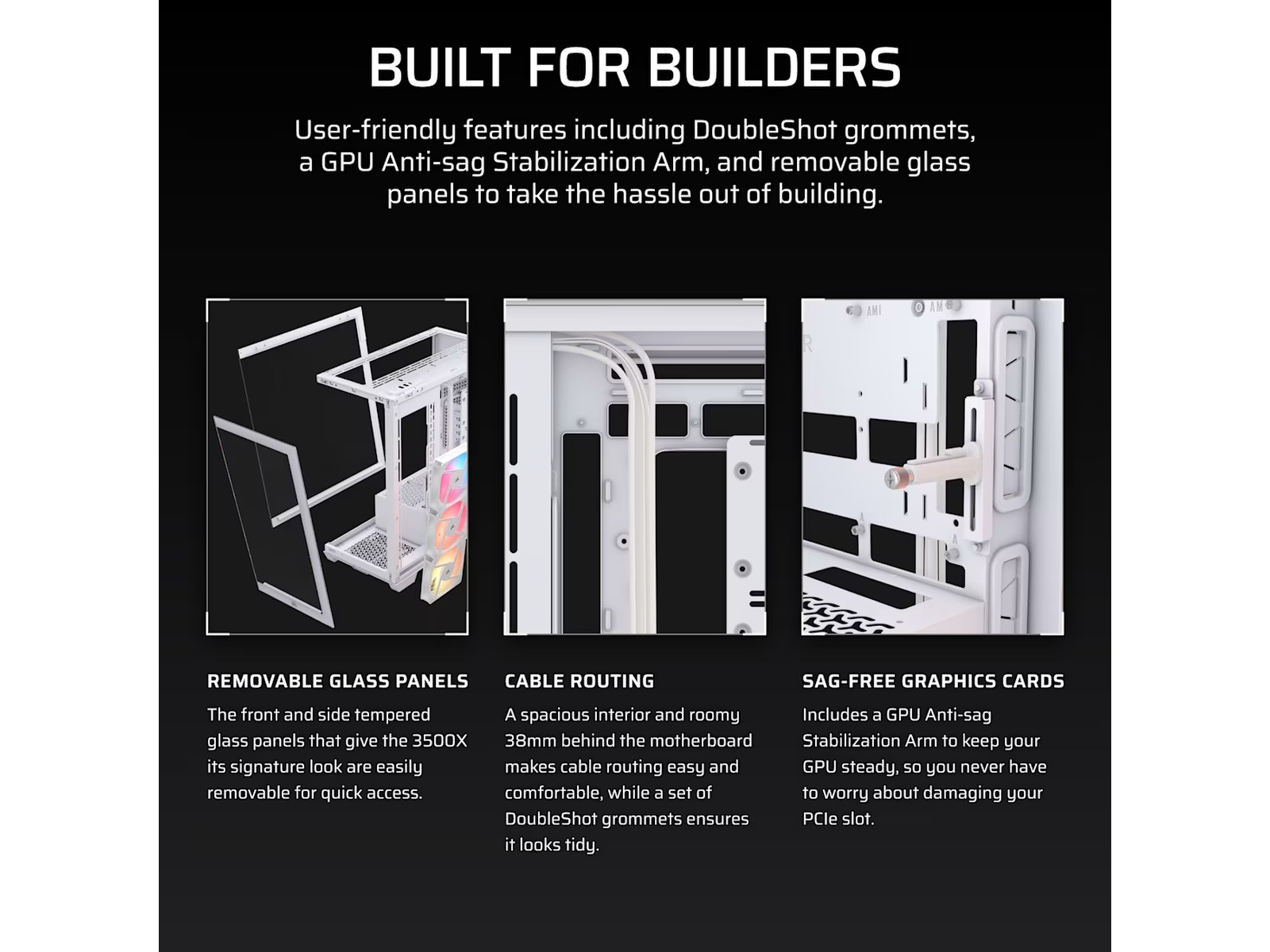 Corsair 3500X RSR ARGB Mid Tower (hvit) -B-Grade Demo annet i datautstyr