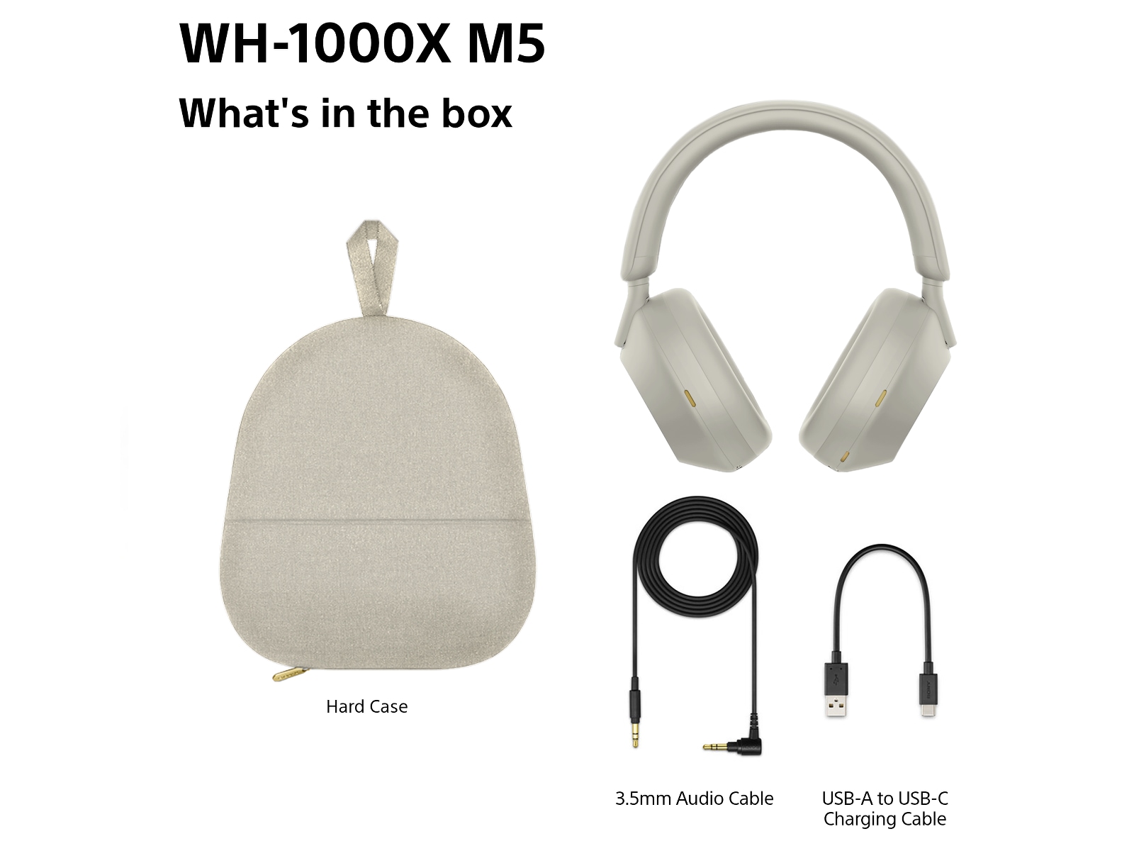 Sony WH-1000XM5 trådløse hodetelefoner, Over-Ear (sølv) -B-Grade Demo headset