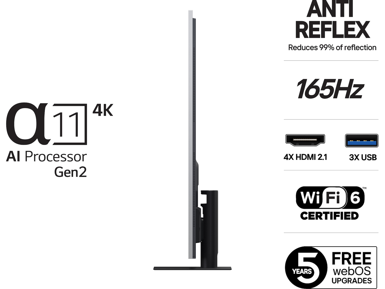 LG 65" G5 AI 4K OLED Smart TV (2025) + lydplanke 60 - 69 tommer TV