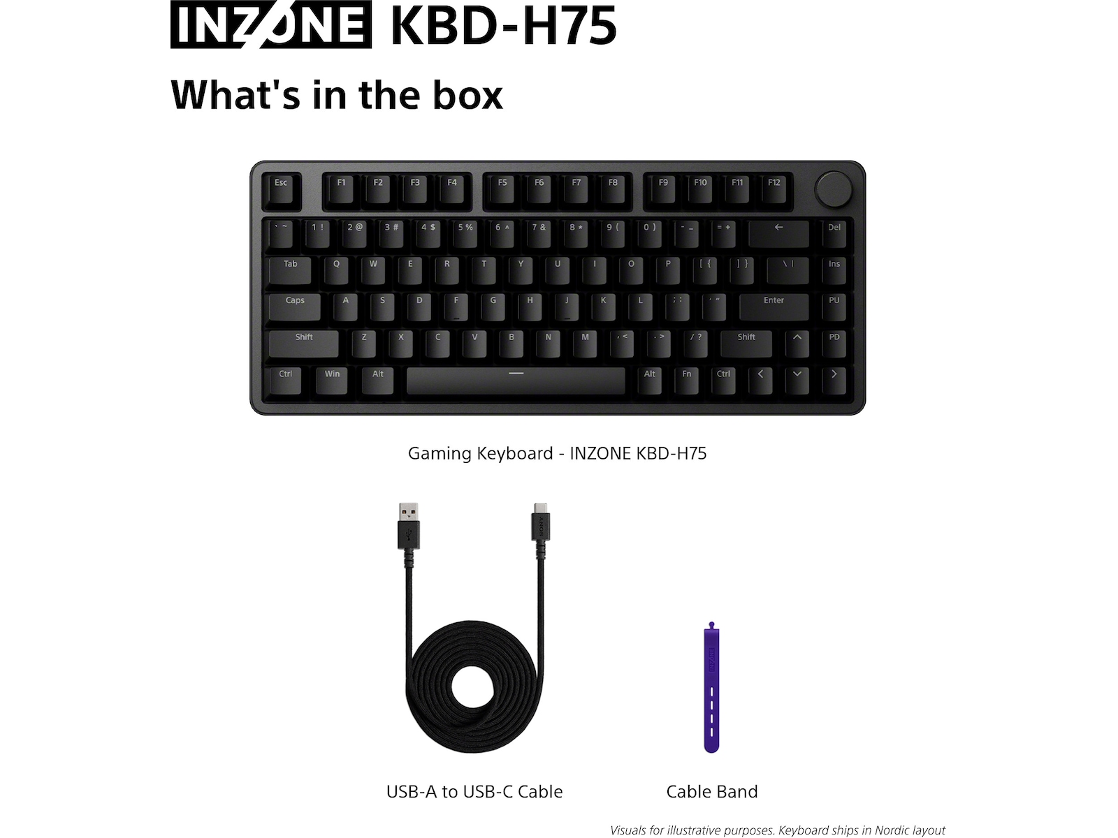 Sony INZONE KBD-H75 Gaming Tastatur 75% TKL Gamingtastatur