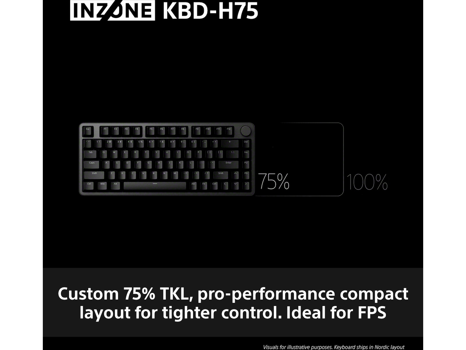 Sony INZONE KBD-H75 Gaming Tastatur 75% TKL Gamingtastatur