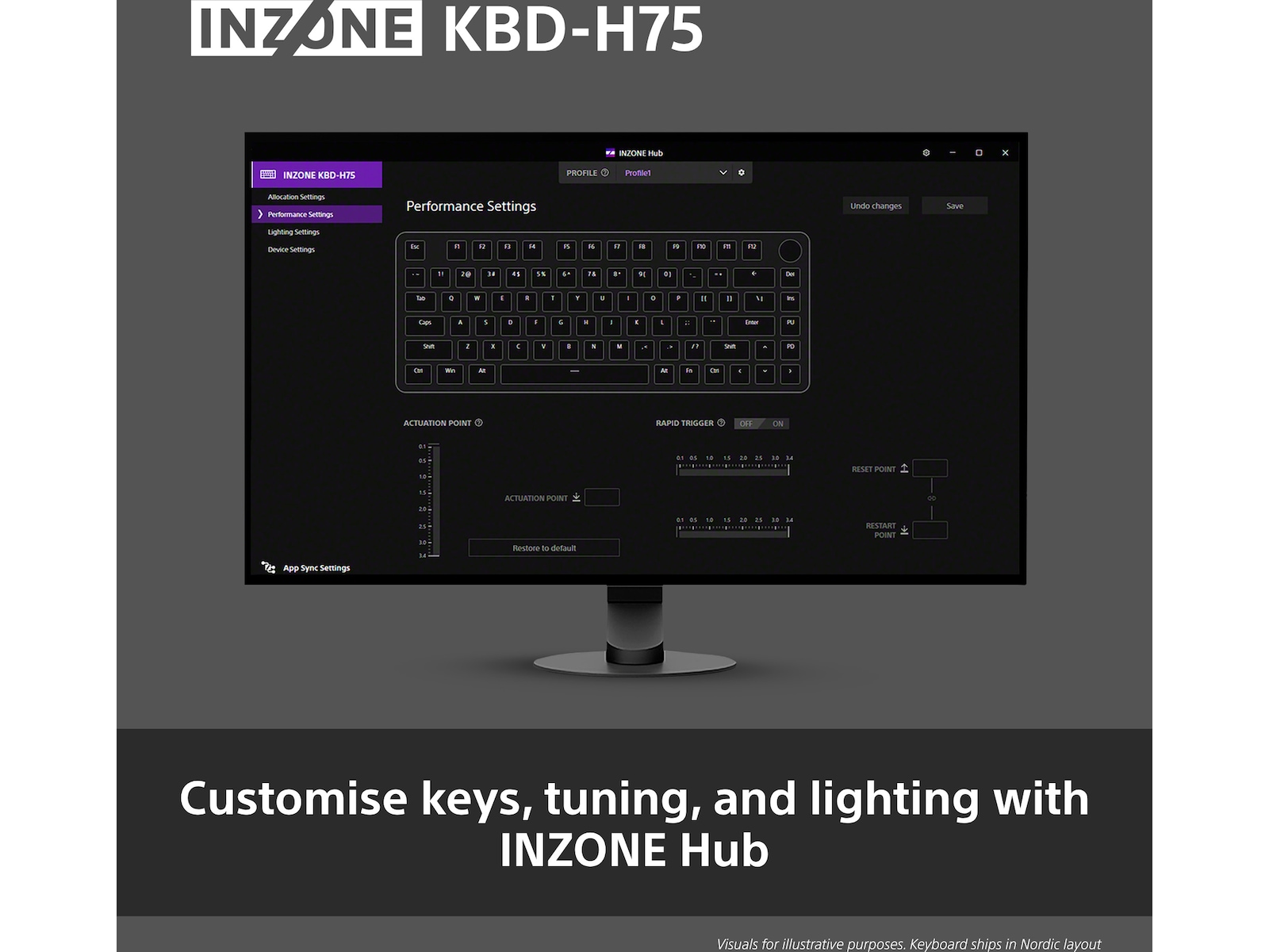 Sony INZONE KBD-H75 Gaming Tastatur 75% TKL Gamingtastatur