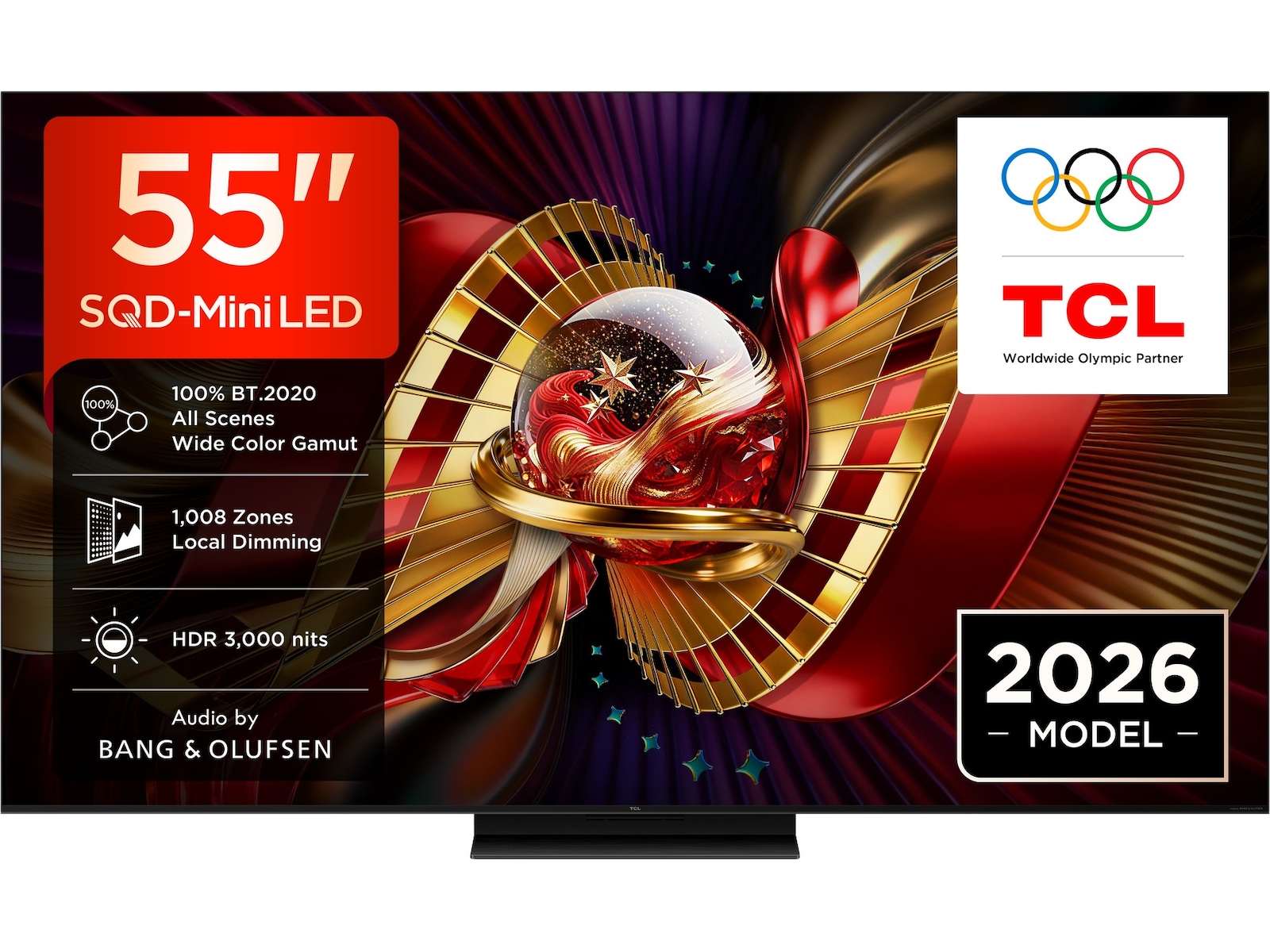 TCL C8L 55” SQD-Mini LED Smart TV (2026) 50 - 59 tommer TV